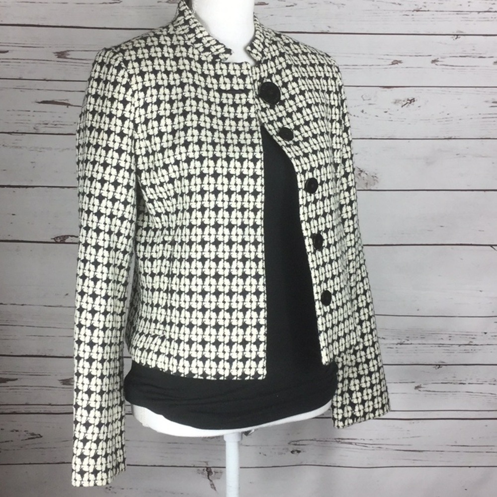 Isaac Mizrahi Cream and Black Jacket Size 8